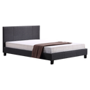 Double Linen Fabric Bed Frame Grey-4