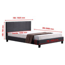 Queen Linen Fabric Bed Frame Grey-10