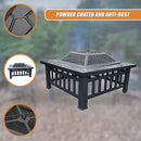 18" Square Metal Fire Pit Outdoor Heater-9