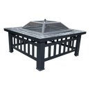 18" Square Metal Fire Pit Outdoor Heater-1