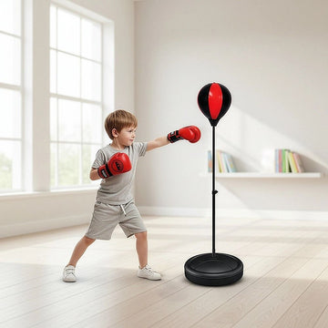 Kids Boxing Punching Bag Set – Children’s Training Gloves & Fitness Stand - 0