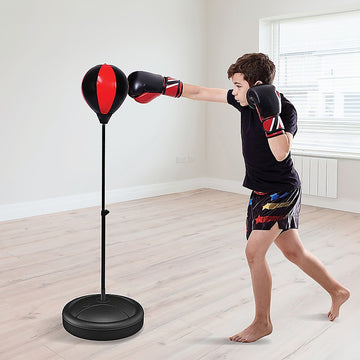 Kids Boxing Punching Bag Set – Children’s Training Gloves & Fitness Stand - 0