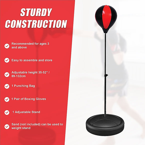 Kids Boxing Punching Bag Set – Children’s Training Gloves & Fitness Stand