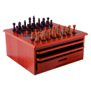 10 in 1 Wooden Chess Board Games Slide Out Checkers House Unit Set-1