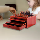 10 in 1 Wooden Chess Board Games Slide Out Checkers House Unit Set-2