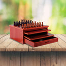 10 in 1 Wooden Chess Board Games Slide Out Checkers House Unit Set-3