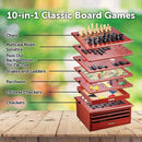 10 in 1 Wooden Chess Board Games Slide Out Checkers House Unit Set-4