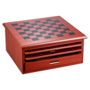 10 in 1 Wooden Chess Board Games Slide Out Checkers House Unit Set-10