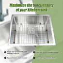 550x455mm Handmade 1.5mm Stainless Steel Undermount / Topmount Kitchen Sink with Square Waste-7