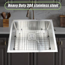 430x455mm Handmade 1.5mm Stainless Steel Undermount / Topmount Kitchen Sink with Square Waste-6