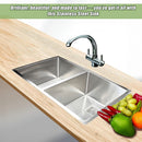835x505mm Handmade 1.5mm Stainless Steel Undermount / Topmount Kitchen Sink with Square Waste-6