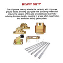 Sliding Gate Hardware Accessories Kit - 6m Track, Wheels, Stopper, Roller Guide-9