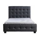 King Single PU Leather Deluxe Bed Frame Black-7