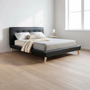 Double PU Leather Deluxe Bed Frame Black-7