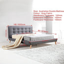 Double Linen Fabric Deluxe Bed Frame Grey-13