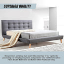 Double Linen Fabric Deluxe Bed Frame Grey-10