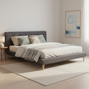 King Linen Fabric Deluxe Bed Frame Grey-7