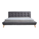 King Linen Fabric Deluxe Bed Frame Grey-8