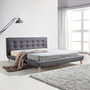 King Linen Fabric Deluxe Bed Frame Grey-2