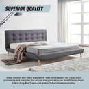 King Linen Fabric Deluxe Bed Frame Grey-10