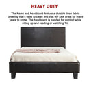 King Single PU Leather Bed Frame Brown-9