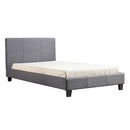 King Single Linen Fabric Bed Frame Grey-1