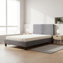 King Single Linen Fabric Bed Frame Grey-2