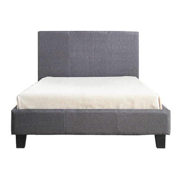 King Single Linen Fabric Bed Frame Grey
