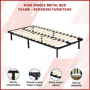 King Single Metal Bed Frame - Bedroom Furniture-5
