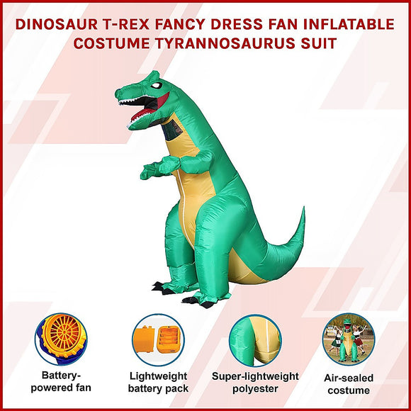 Dinosaur T-Rex Fancy Dress Fan Inflatable Costume Tyrannosaurus Suit