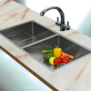 865x440mm Handmade Stainless Steel Undermount / Topmount Kitchen Sink with Waste-5