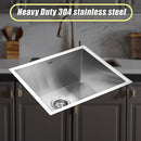 510x450mm Handmade Stainless Steel Undermount / Topmount Kitchen Laundry Sink with Waste-4