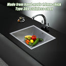 440x440mm Handmade Stainless Steel Undermount / Topmount Kitchen Laundry Sink with Waste-8