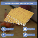 12 Tiles EVA Fitness Home Yoga Gym Interlocking Floor Puzzle Mat - Wood Colour-7