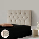 Linen Fabric Single Bed Deluxe Headboard Bedhead - Beige-2