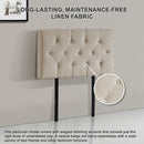 Linen Fabric Single Bed Deluxe Headboard Bedhead - Beige-6