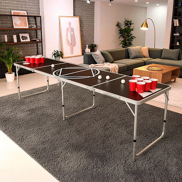Professional 8ft Beer Pong Table Drinking Game