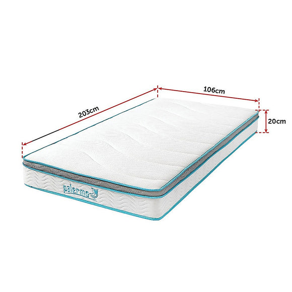 King Single 20cm Hybrid Mattress – Memory Foam and Innerspring Support