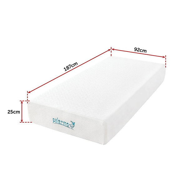 Single 25cm Gel Memory Foam Mattress – Dual-Layered Comfort with CertiPUR-US® Certified Foam