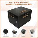3 IN 1 Black Wood Plyo Games Plyometric Jump Box-3