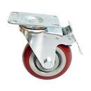 4 x 4" Heavy Duty PU Swivel Castor Wheels With Brake-8