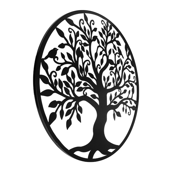 Black Tree of Life Wall Art Hanging Metal Iron Sculpture Garden 60cm