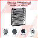 Wall Mount 6 Pocket Hanging File Sorter Organizer Folder Holder Rack Storage-3