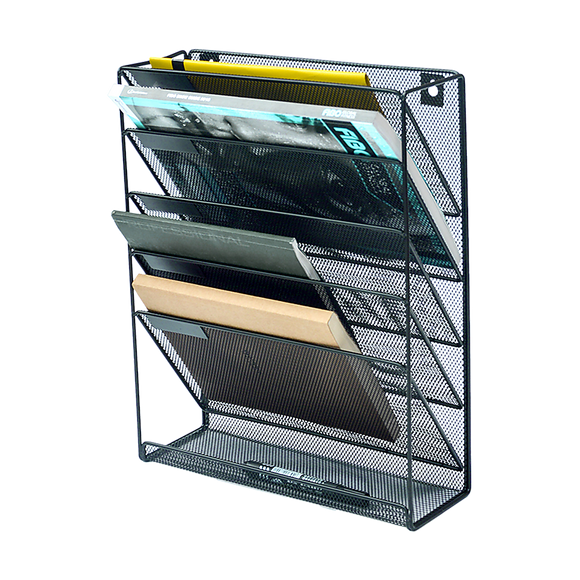 Wall Mount 6 Pocket Hanging File Sorter Organizer Folder Holder Rack Storage