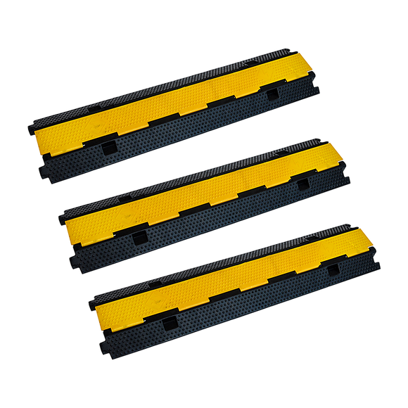 3pcs 2-Cable Rubber Electrical Wire Cover Heavy Duty Protector Dual Channel