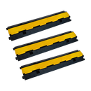 3pcs 2-Cable Rubber Electrical Wire Cover Heavy Duty Protector Dual Channel-1