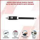 500KG 20W Solar Single Swing Auto Motor Remote Gate Opener-3