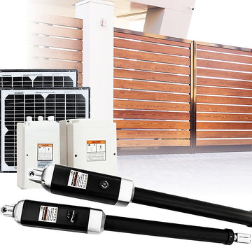 1000KG 20W Solar Double Swing Auto Motor Remote Gate Opener - 0