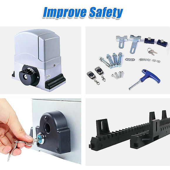 1800KG Auto Slide Sliding Gate Opener Automatic w 4m Rail