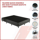 Palermo Queen Ensemble Bed Base Platinum Graphite Linen Fabric-3